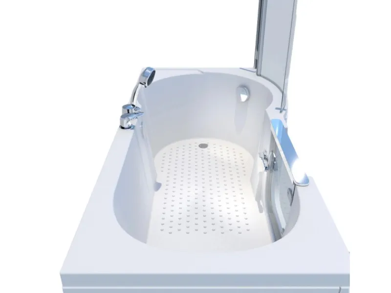 Online Seniorendusche und Badewanne mit Tür S12D-EH-L-EC Dusche 170x85 Einhebelmischer