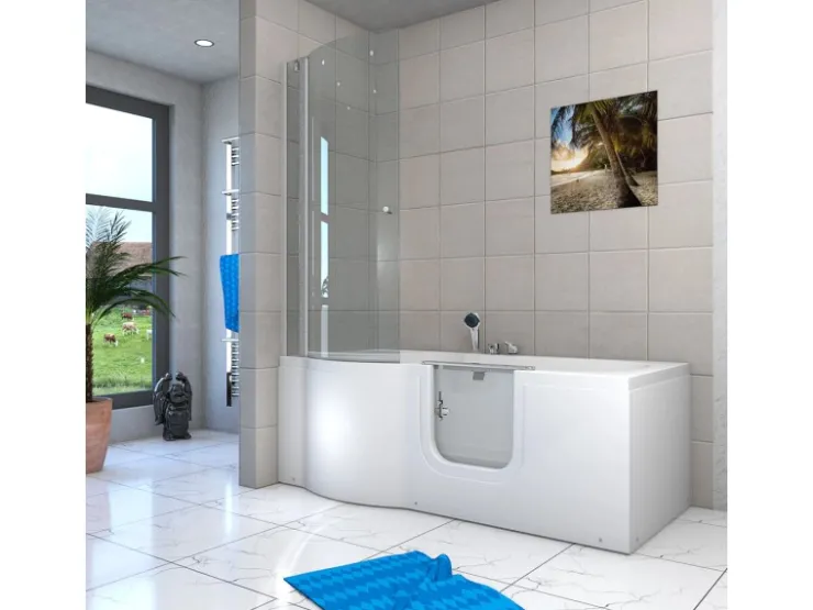 Best AcquaVapore Seniorendusche und Badewanne mit Tür S12D-EH-R-EC Dusche 85x170