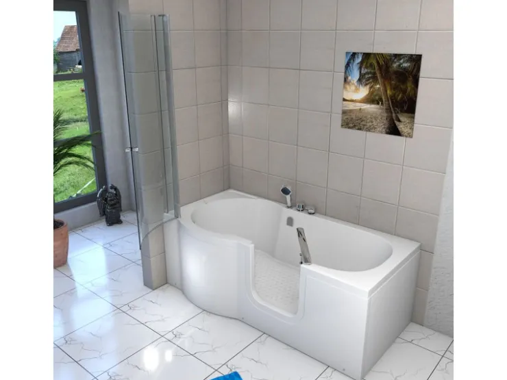 Best AcquaVapore Seniorendusche und Badewanne mit Tür S12D-EH-R-EC Dusche 85x170