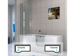 Best AcquaVapore Seniorendusche und Badewanne mit Tür S12D-EH-R-EC Dusche 85x170