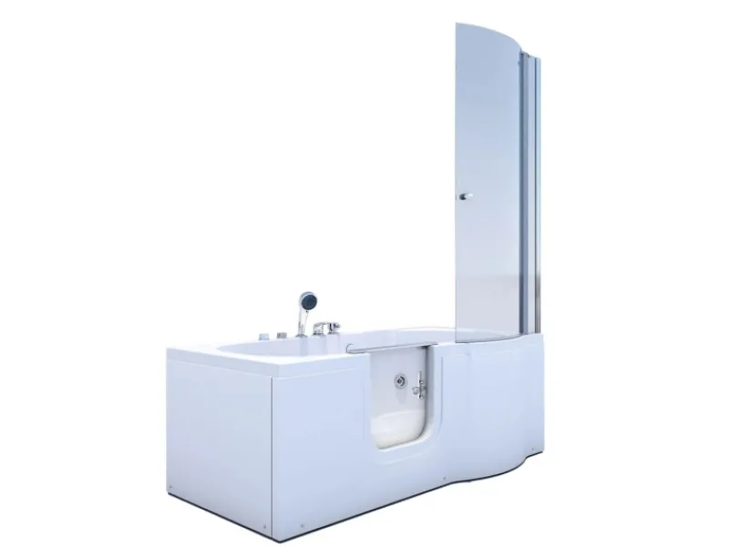 New Seniorendusche und Wanne mit Whirlpool S12D-EH-WP-L Dusche 170x85 Einhebelmischer