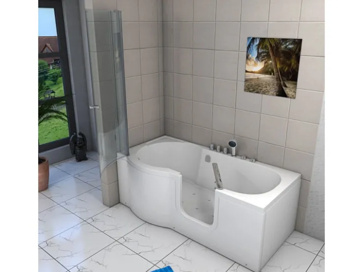Best AcquaVapore Seniorendusche und Wanne mit Whirlpool S12D-TH-AIR-R-EC Dusche 85x17