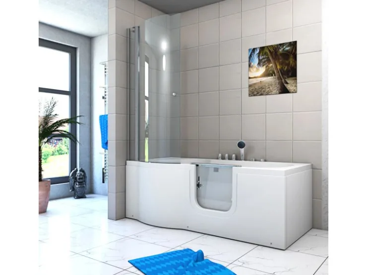 Best AcquaVapore Seniorendusche und Wanne mit Whirlpool S12D-TH-AIR-R-EC Dusche 85x17
