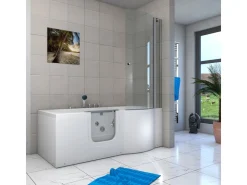 Clearance AcquaVapore Seniorendusche und Wanne mit Whirlpool S12D-TH-WP-L-EC Dusche 170x85