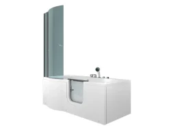 Discount Seniorendusche und Wanne mit Whirlpool S12D-EH-AIR-R-EC Dusche 85x17 Einhebelmischer