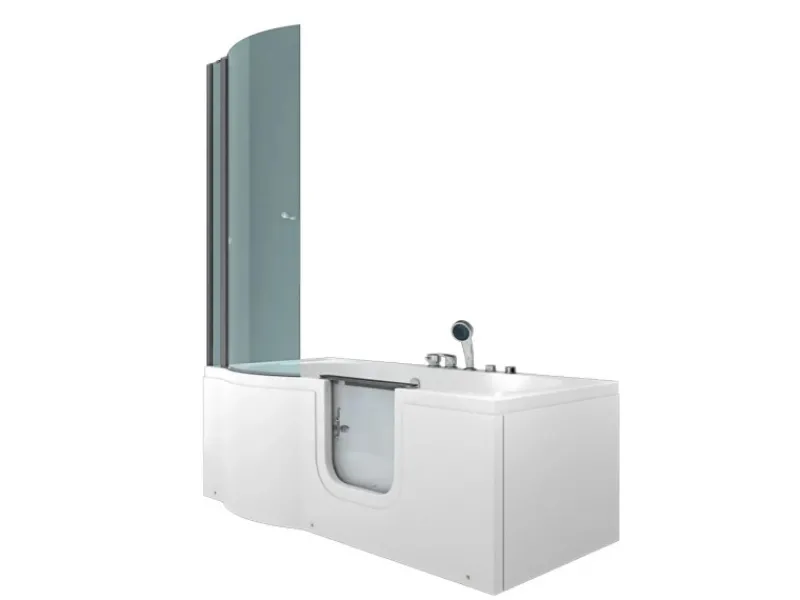 Discount Seniorendusche und Wanne mit Whirlpool S12D-EH-AIR-R-EC Dusche 85x17 Einhebelmischer