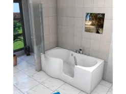 Discount Seniorendusche und Wanne mit Whirlpool S12D-EH-AIR-R-EC Dusche 85x17 Einhebelmischer