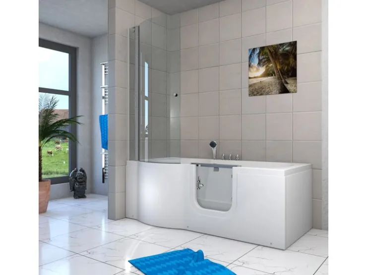 Discount AcquaVapore Seniorendusche und Badewanne mit Tür S12D-TH-R-EC Dusche 85x170
