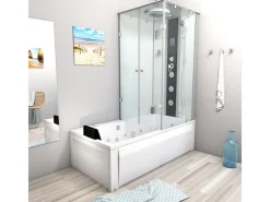 Sale AcquaVapore Whirlpool Dusche Kombination K05-L01-WP Duschtempel 180x90