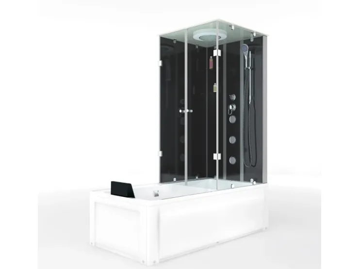 New AcquaVapore Whirlpool Dusche Kombination K05-L30-WP Duschtempel 180x90