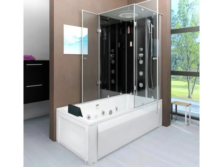 New AcquaVapore Whirlpool Dusche Kombination K05-L30-WP Duschtempel 180x90