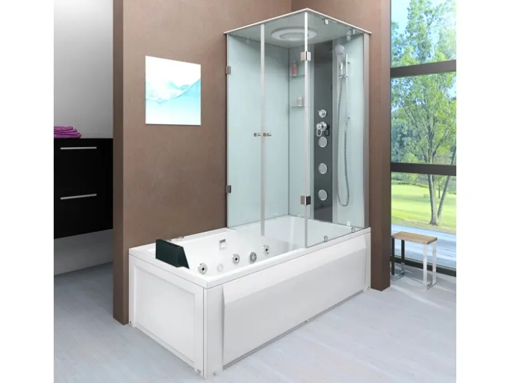 AcquaVapore Einhebelmischer<Whirlpool Dusche Kombination K05-L00-WP-EC Duschtempel 180x90