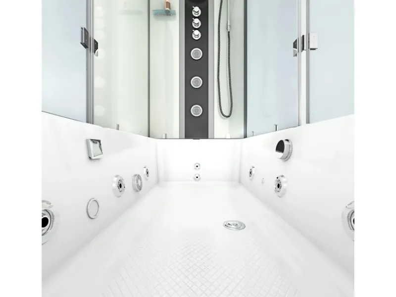 Whirlpool Dusche Kombination K05-L03-WP Duschtempel 180x90 Einhebelmischer