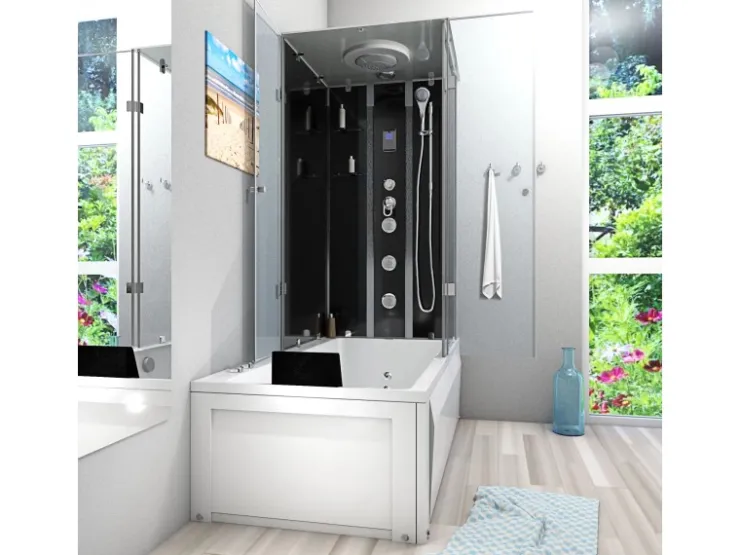 Sale AcquaVapore Whirlpool Dusche Kombination K05-R32-WP-EC Duschtempel 90x180