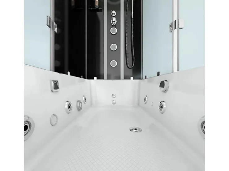 Hot Whirlpool Dusche Kombination K05-R00-WP-EC Duschtempel 90x180 Einhebelmischer