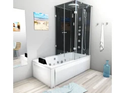 Hot Whirlpool Dusche Kombination K05-R00-WP-EC Duschtempel 90x180 Einhebelmischer