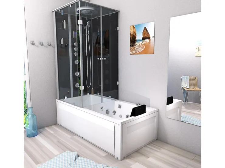 Hot AcquaVapore Whirlpool Dusche Kombination K05-R33-WP Duschtempel 90x180
