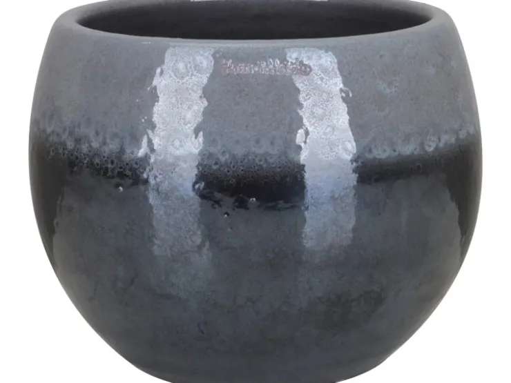 Discount A.H.G. Übertopf Luxa Keramik Ø 18 cm x 16 cm Anthrazit Glasiert