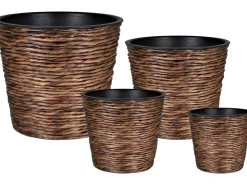A.H.G. Töpfe<Übertopf mit Wasserhyazinthe Sticking Roll Ø 16 cm x 14 cm Waschbraun