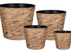 Best A.H.G. Übertopf mit Wasserhyazinthe Sticking Roll Ø 16 cm x 14 cm Natur