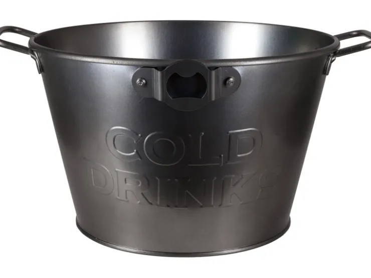 A.H.G. Kühlschränke<Getränkekühler Cold Drinks Zinkwanne Ø 27 cm x 17 cm Schwarz