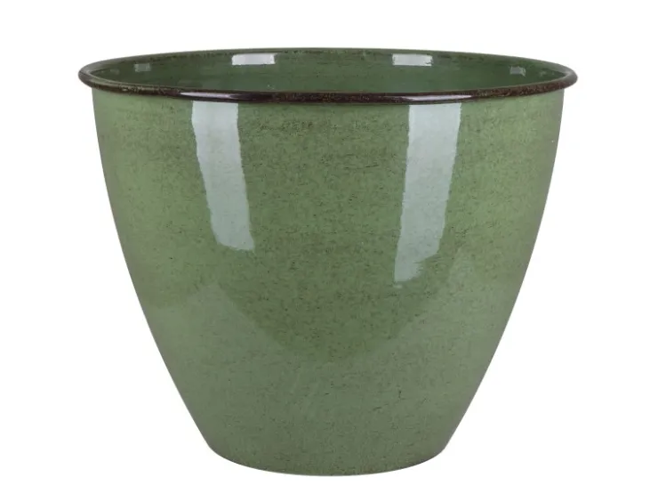 A.H.G. Töpfe<Metall-Topf mit Ablaufstopfen Ø 33 cm cm x 26 cm Grün