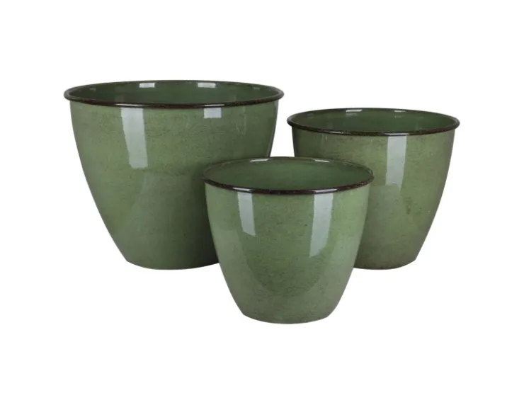 A.H.G. Töpfe<Metall-Topf mit Ablaufstopfen Ø 33 cm cm x 26 cm Grün
