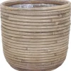 A.H.G. Töpfe<Rattantopf Rund Natur-Grau mit Polybeutel 24 cm x 21 cm