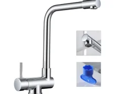 AICA Wasserhahn Faltbare 360° Drehbare Küchenarmatur 304 Edelstahl Hochdruckfest Mischbatterie Spültischarmatur Einhebelmischer