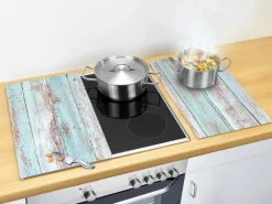Sale Glasabdeckplatten Blue Wood für Glaskeramik-Kochfelder 2er-Set Herdabdeckungen|Kochfelder