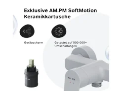 AM.PM Einhebel-Duscharmatur Gem Brausearmatur aus Messing, Brausebatterie Wasserhahn Bad FTA20033 Einhebelmischer