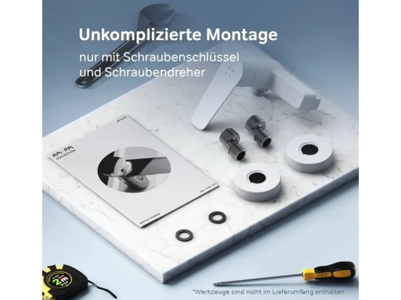 AM.PM Einhebel-Duscharmatur Gem Brausearmatur aus Messing, Brausebatterie Wasserhahn Bad FTA20033 Einhebelmischer