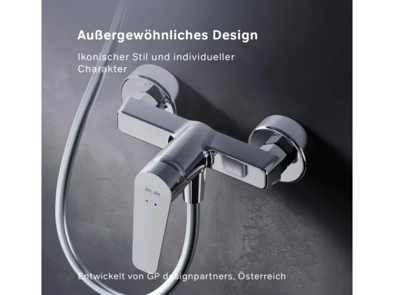 Outlet AM.PM Einhebel-Duscharmatur Hit Brausearmatur aus Messing, Brausebatterie Wasserhahn Bad FTA20000 Einhebelmischer