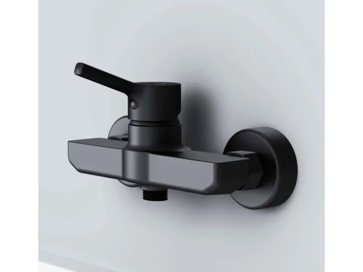 AM.PM Einhebel-Duscharmatur X-Joy S Brausearmatur aus Messing, Brausebatterie Wasserhahn Bad FXB20022 Schwarz