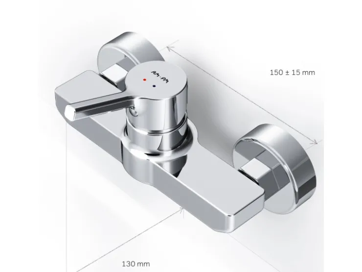 Outlet AM.PM Einhebel-Duscharmatur X-Joy S Brausearmatur aus Messing, Brausebatterie Wasserhahn Bad FXB20000 Chrom