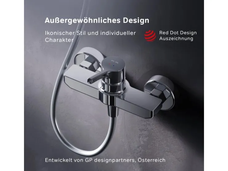 Outlet AM.PM Einhebel-Duscharmatur X-Joy S Brausearmatur aus Messing, Brausebatterie Wasserhahn Bad FXB20000 Chrom