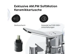 Outlet AM.PM Einhebel-Wannenarmatur / Brausearmatur,  Wasserhahn Bad, Wannenbatterie FXA10000 X-Joy Aufputz Einhebelmischer