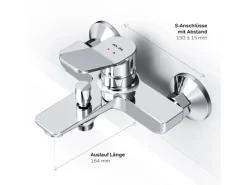 Outlet AM.PM Einhebel-Wannenarmatur / Brausearmatur,  Wasserhahn Bad, Wannenbatterie FXA10000 X-Joy Aufputz Einhebelmischer