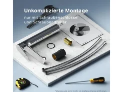 Outlet AM.PM Waschtischarmatur mit hohem Auslauf Hit Wasserhahn Bad aus Messing, Mischbatterie FTA92000 Chrom
