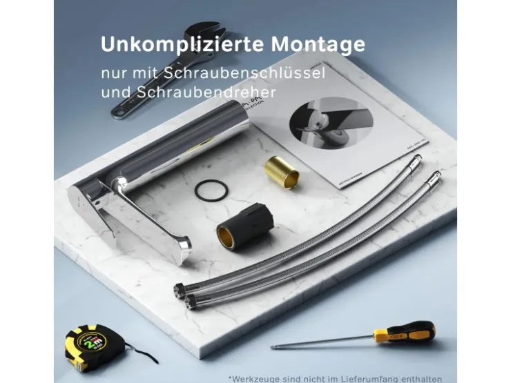 Outlet AM.PM Waschtischarmatur mit hohem Auslauf Hit Wasserhahn Bad aus Messing, Mischbatterie FTA92000 Chrom