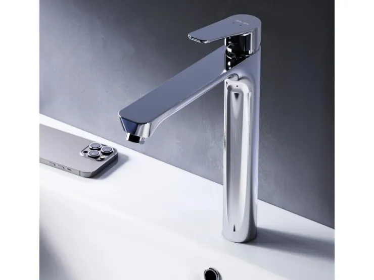Outlet AM.PM Waschtischarmatur mit hohem Auslauf Hit Wasserhahn Bad aus Messing, Mischbatterie FTA92000 Chrom