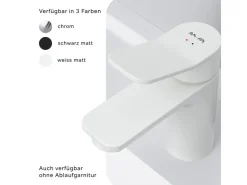 AM.PM Waschtischarmatur mit Klick-Ablaufgarnitur, Waschbecken Armatur, Mischbatterie FXA82133 X-Joy Wasserhahn Bad Weiß