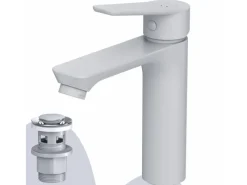 Clearance AM.PM Waschtischarmatur mit Klick-Ablaufgarnitur Hit M-Größe, Waschbecken Armatur, Mischbatterie FTA82233 Einhebelmischer