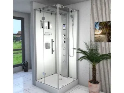 AcquaVapore Einhebelmischer<AquaVapore Dampfdusche Duschtempel Sauna Dusche Duschkabine D38-10L3-EC 90x90 cm