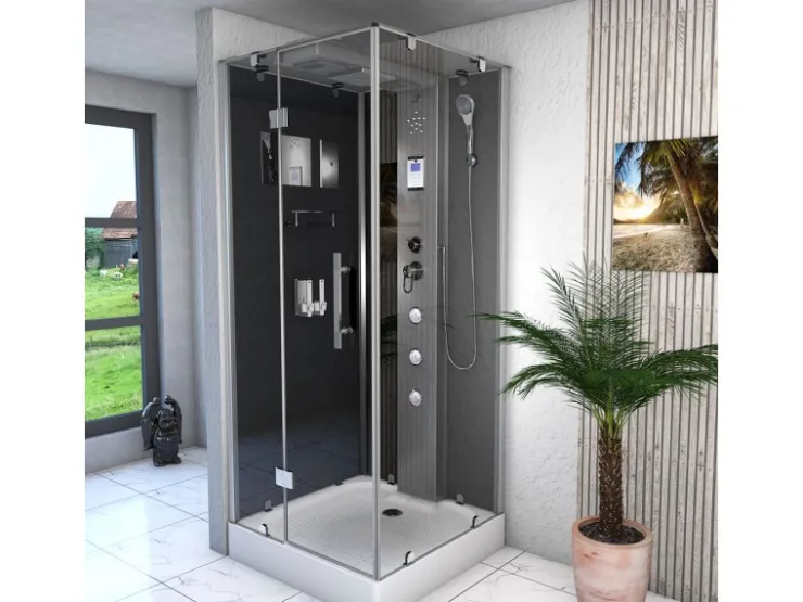 AcquaVapore Einhebelmischer<AquaVapore Dampfdusche Duschtempel Sauna Dusche Duschkabine D38-13L2 90x90 cm