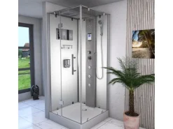 AcquaVapore Einhebelmischer<AquaVapore Dampfdusche Duschtempel Sauna Dusche Duschkabine D38-10L2-EC 90x90 cm