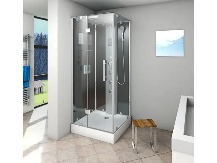 AcquaVapore Einhebelmischer<AquaVapore Dampfdusche Duschtempel Sauna Dusche Duschkabine D38-23L2-EC 100x100