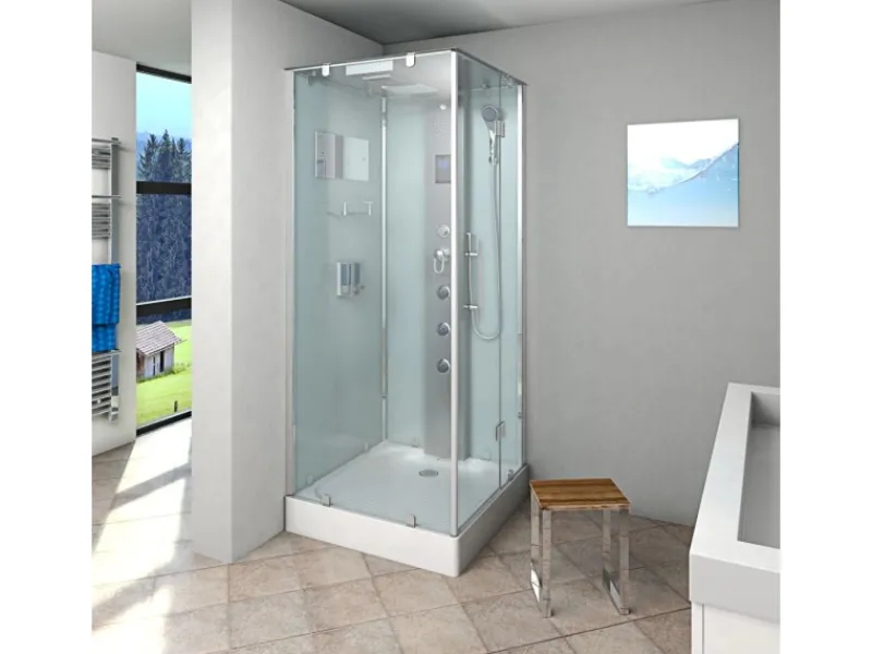 Outlet AquaVapore Dampfdusche Duschtempel Sauna Dusche Duschkabine D38-00R2-EC 80x80 cm Einhebelmischer