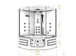 AcquaVapore Einhebelmischer<AquaVapore Dampfdusche Whirlpool Dusche Duschkabine K70-WS-EH-EC-SC 150x150cm