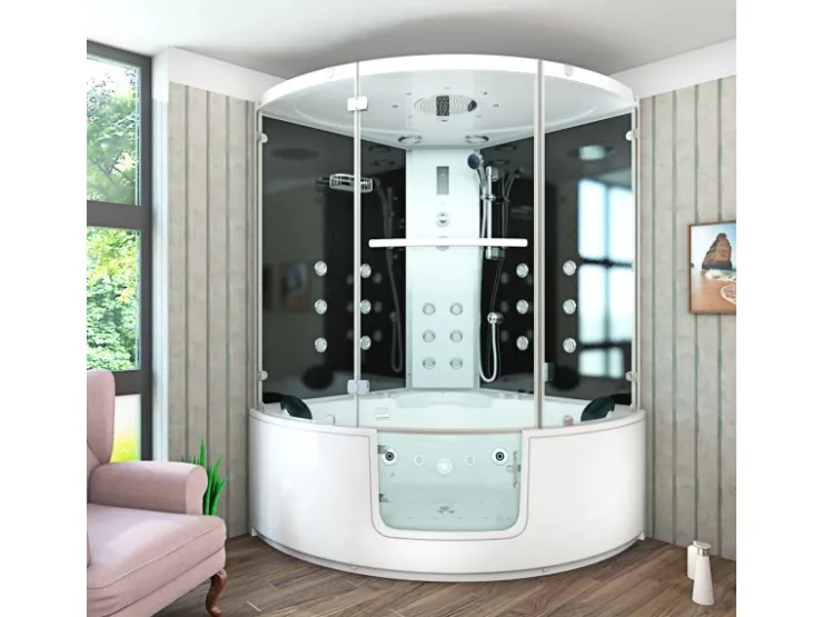 AcquaVapore AquaVapore Dampfdusche Whirlpool Dusche Duschkabine K60-SW-EH-EC 140x140cm